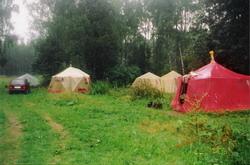 Заокский полигон: палаточный городок.
